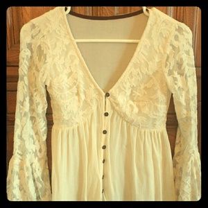 Cream lace blouse